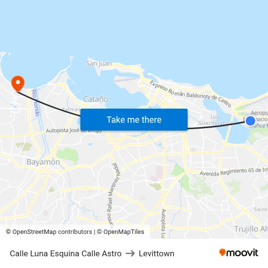 Calle Luna Esquina Calle Astro to Levittown map