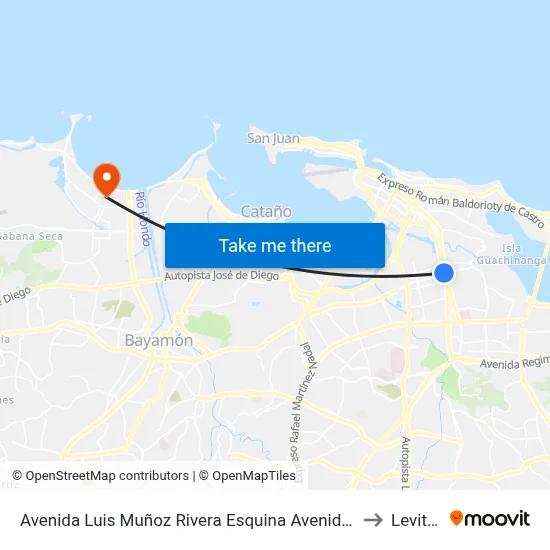 Avenida Luis Muñoz Rivera Esquina Avenida Franklin D. Roosvelt to Levittown map