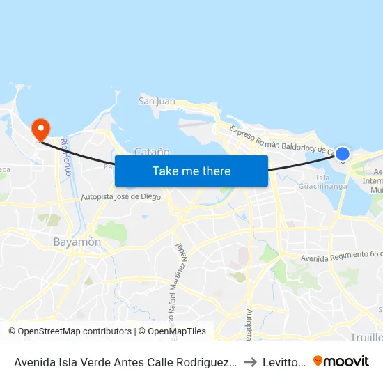 Avenida Isla Verde Antes Calle Rodriguez Emma to Levittown map