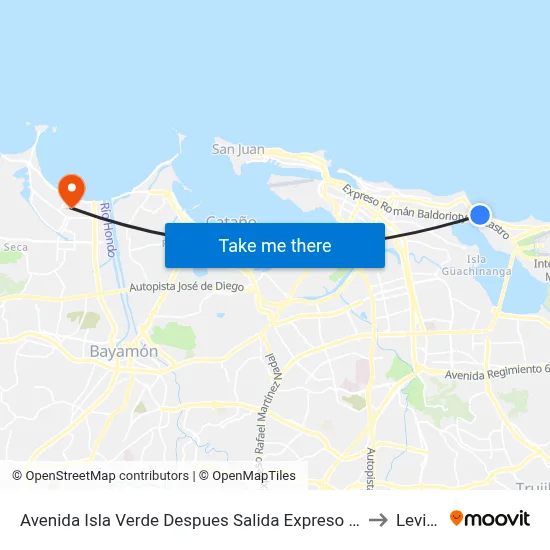 Avenida Isla Verde Despues Salida Expreso Ramón Baldorioty De Castro to Levittown map