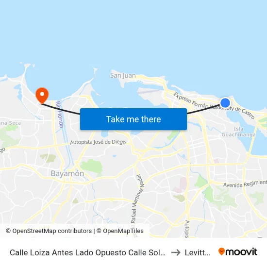 Calle Loiza Antes Lado Opuesto  Calle Soldado Cruz to Levittown map