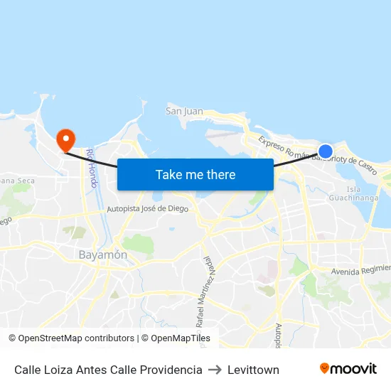 Calle Loiza Antes Calle Providencia to Levittown map