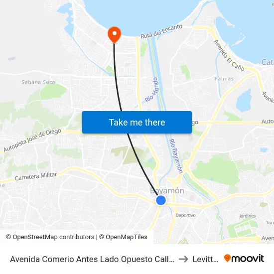 Avenida Comerio Antes Lado Opuesto Calle Manuel Rossi to Levittown map