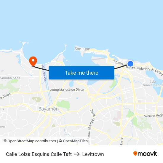Calle Loiza Esquina Calle Taft to Levittown map