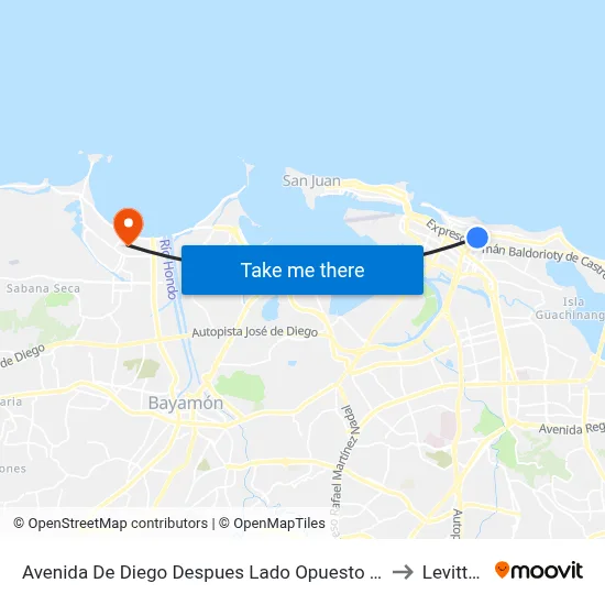 Avenida De Diego Despues Lado Opuesto Calle Estrella to Levittown map