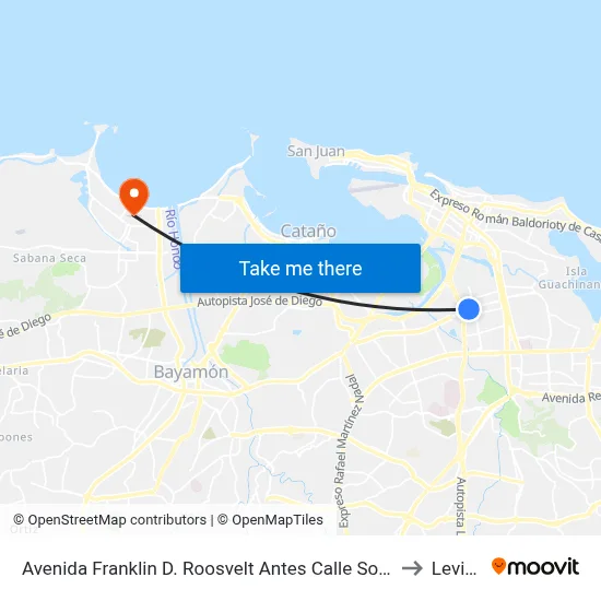 Avenida Franklin D. Roosvelt Antes Calle Soldado Rafael Lamar Guerra to Levittown map