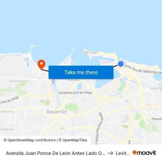 Avenida Juan Ponce De León Antes Lado Opuesto Calle Waymouth to Levittown map