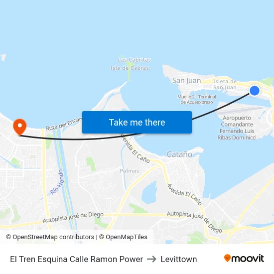 El Tren Esquina Calle Ramon Power to Levittown map