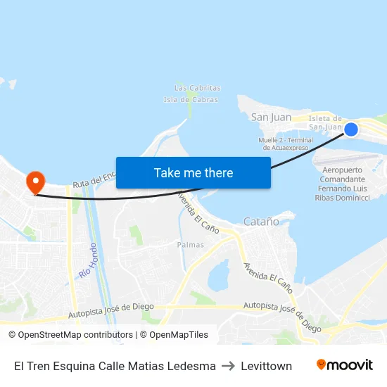 El Tren Esquina Calle Matias Ledesma to Levittown map