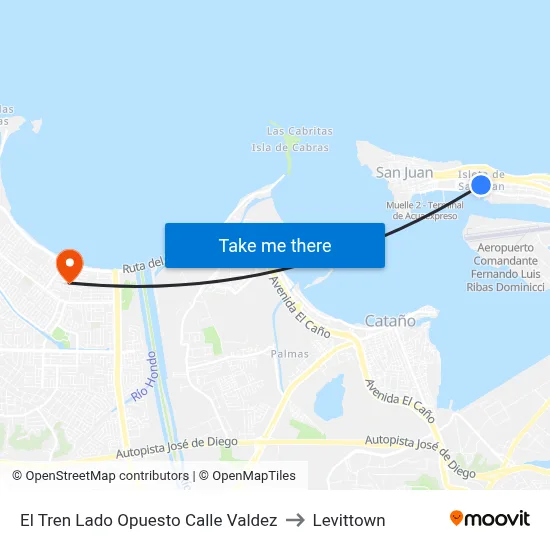 El Tren Lado Opuesto Calle Valdez to Levittown map