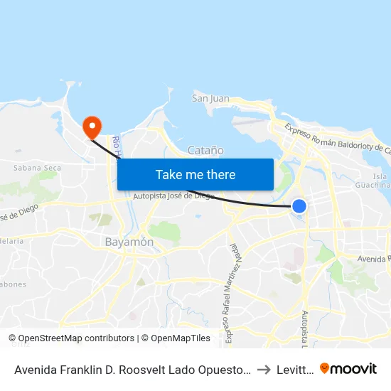 Avenida Franklin D. Roosvelt Lado Opuesto Calle Las America to Levittown map