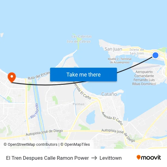 El Tren Despues Calle Ramon Power to Levittown map