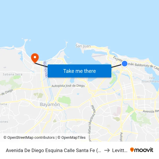 Avenida De Diego Esquina Calle Santa Fe (Edificios Minillas) to Levittown map