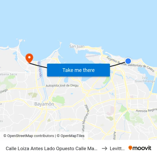 Calle Loiza Antes Lado Opuesto Calle Manuel Corchado to Levittown map