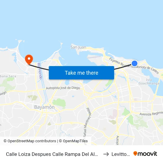 Calle Loiza Despues Calle Rampa Del Almirante to Levittown map