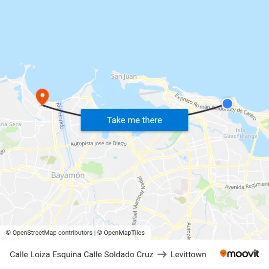 Calle Loiza Esquina Calle Soldado Cruz to Levittown map