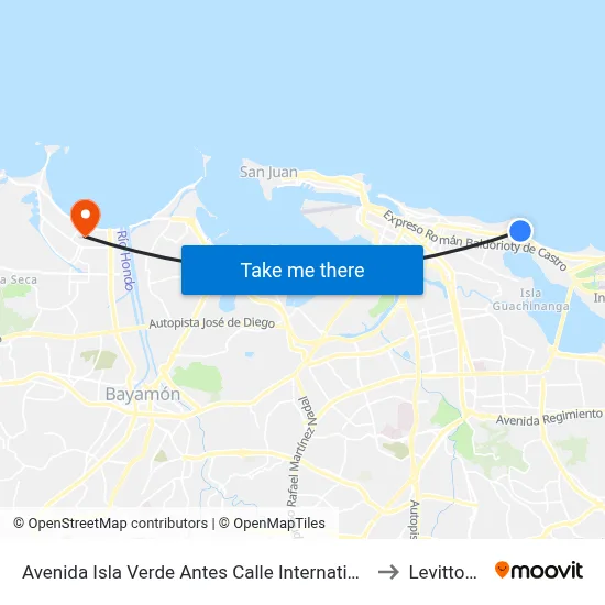 Avenida Isla Verde Antes Calle International to Levittown map