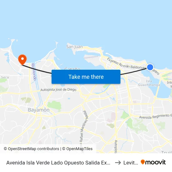 Avenida Isla Verde Lado Opuesto Salida Expreso Baldorioty De Castro to Levittown map