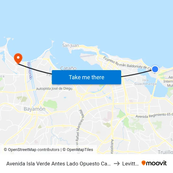 Avenida Isla Verde Antes Lado Opuesto Calle Rodriguez Ema to Levittown map