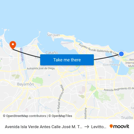 Avenida Isla Verde Antes Calle José M. Tartak to Levittown map