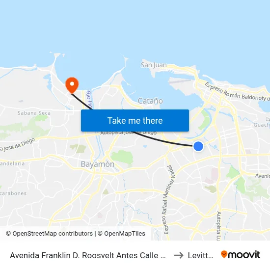 Avenida Franklin D. Roosvelt Antes Calle Constitucion to Levittown map