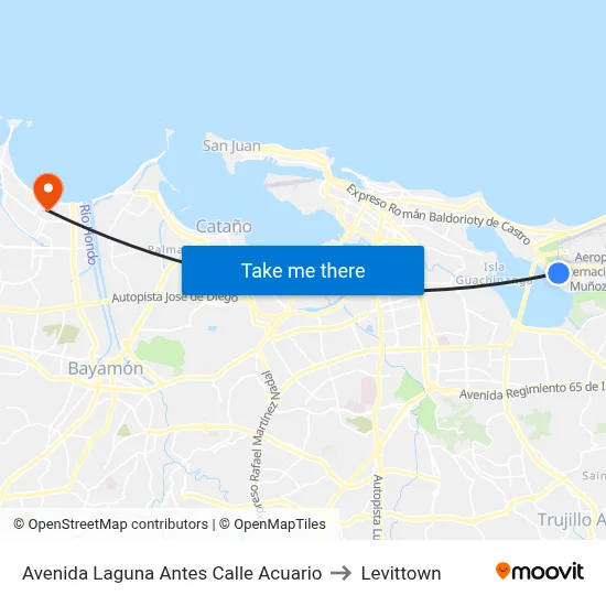 Avenida Laguna Antes Calle Acuario to Levittown map