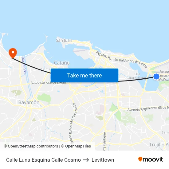 Calle Luna Esquina Calle Cosmo to Levittown map