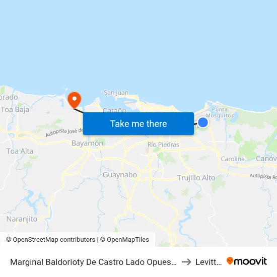 Marginal Baldorioty De Castro Lado Opuesto Calle Joaquina to Levittown map