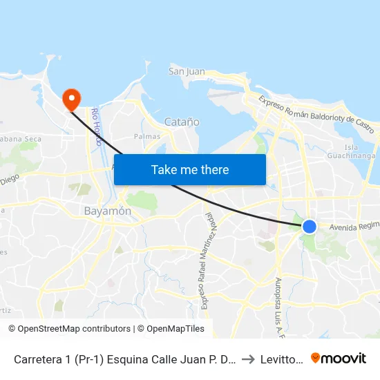 Carretera 1 (Pr-1) Esquina Calle Juan P. De Leon to Levittown map