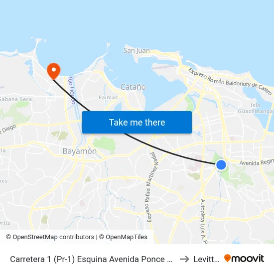 Carretera 1 (Pr-1) Esquina Avenida Ponce De León (Pr-8839) to Levittown map