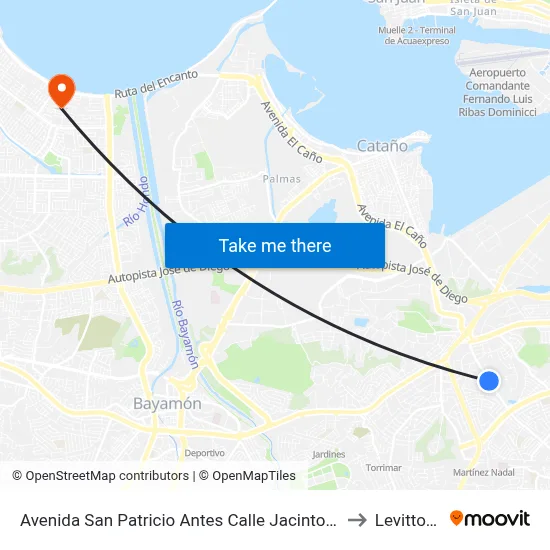 Avenida San Patricio Antes Calle Jacinto Galib to Levittown map