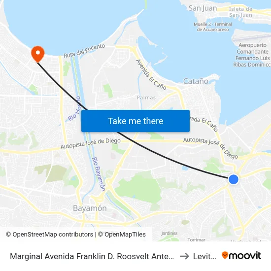 Marginal Avenida Franklin D. Roosvelt Antes Avenida San Patricio to Levittown map