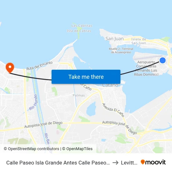Calle Paseo Isla Grande Antes Calle Paseo De Las Fuentes to Levittown map