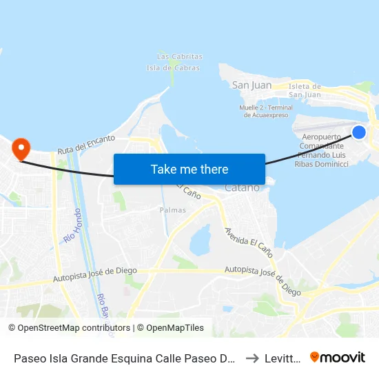 Paseo Isla Grande Esquina Calle Paseo De Las Fuentes to Levittown map