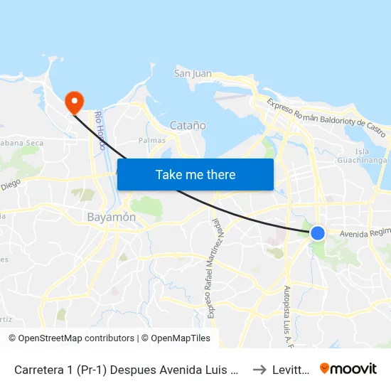 Carretera 1 (Pr-1) Despues Avenida Luis Muñoz Rivera to Levittown map