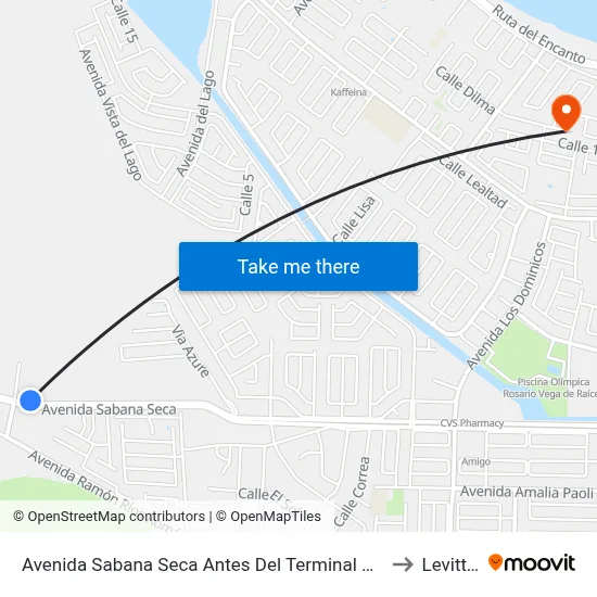 Avenida Sabana Seca Antes Del Terminal Vehiculos Publicos to Levittown map