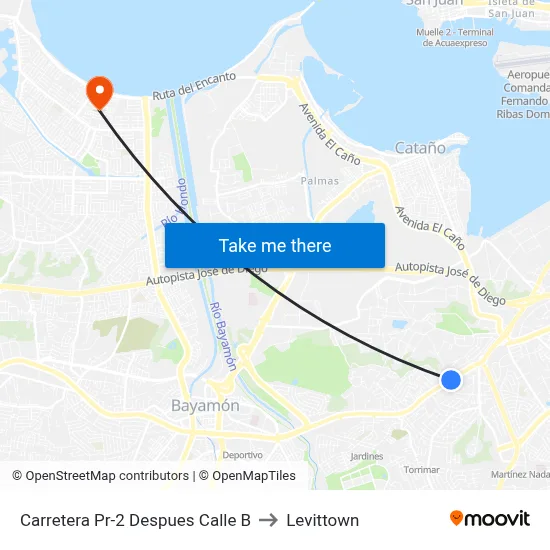 Carretera Pr-2 Despues Calle B to Levittown map