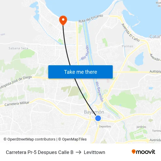 Carretera Pr-5 Despues Calle B to Levittown map