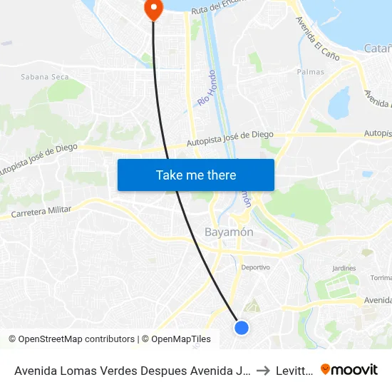 Avenida Lomas Verdes Despues Avenida Javier A. Mendez to Levittown map