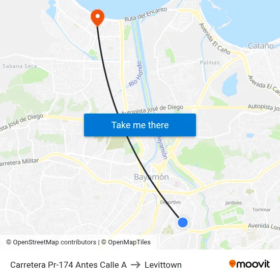 Carretera Pr-174 Antes Calle A to Levittown map