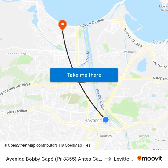 Avenida Bobby Capó (Pr-8855) Antes Calle 7 to Levittown map