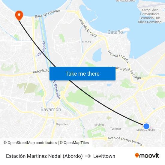Estación Martinez Nadal (Abordo) to Levittown map