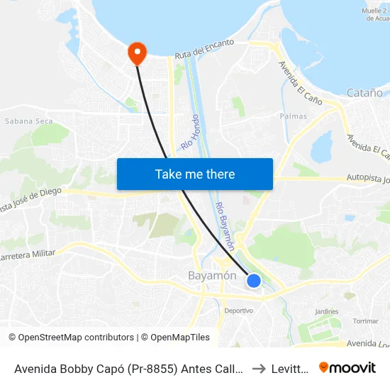 Avenida Bobby Capó (Pr-8855) Antes Calle Las Rosas to Levittown map