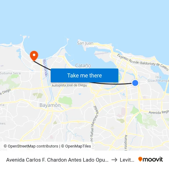 Avenida Carlos F. Chardon Antes Lado Opuesto Calle Arterial D to Levittown map