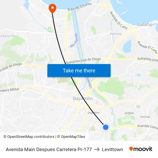 Avenida Main Despues Carretera Pr-177 to Levittown map