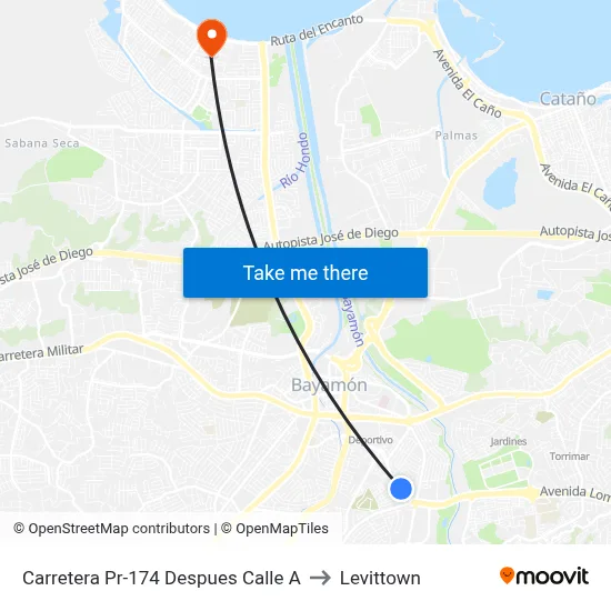 Carretera Pr-174 Despues Calle A to Levittown map