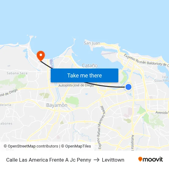 Calle Las America Frente A  Jc Penny to Levittown map