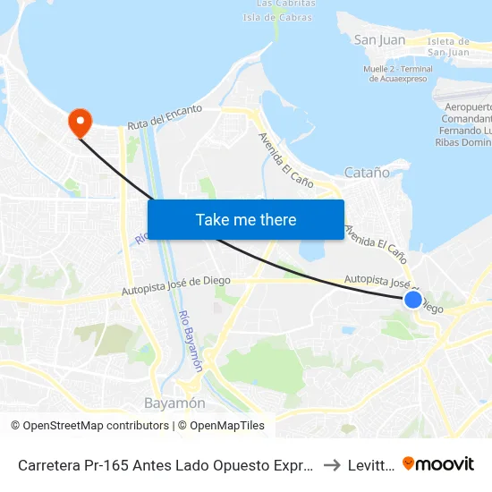 Carretera Pr-165 Antes Lado Opuesto Expreso Jose De Diego to Levittown map