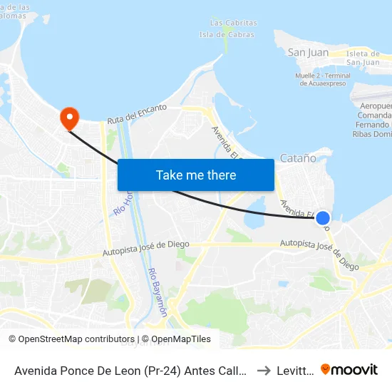 Avenida Ponce De Leon (Pr-24) Antes Calle Rodrigo De Trina to Levittown map