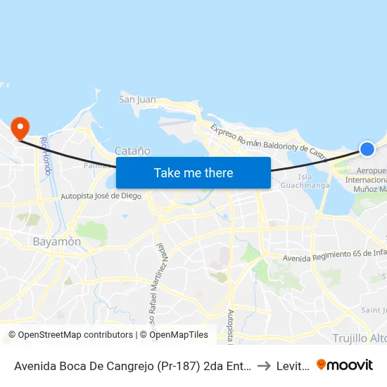 Avenida Boca De Cangrejo (Pr-187) 2da Entrada Balneario Carolina to Levittown map